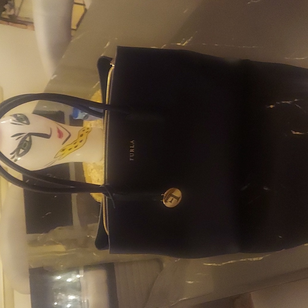 Navy Leather Furla